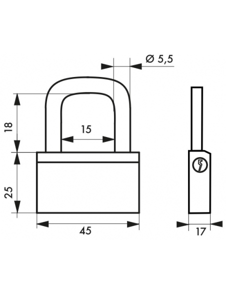 Cadenas à clé Nautic UNIKEY (achetez-en plusieurs, ouvrez avec la même clé), 45mm, 3 clés - THIRARD Cadenas s'entrouvrant