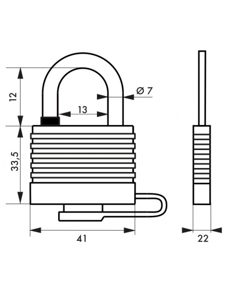 Cadenas à clé Sea Line UNIKEY (achetez-en plusieurs, ouvrez avec la même clé), 35mm, 2 clés - THIRARD Cadenas s'entrouvrant