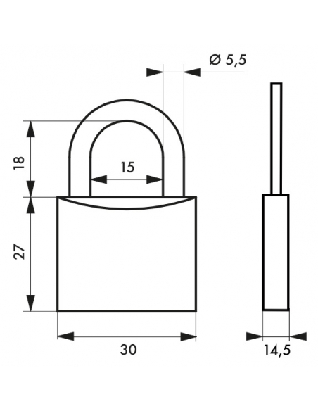 Cadenas à clé Type 1 UNIKEY (achetez-en plusieurs, ouvrez avec la même clé), 35mm, anse laiton, 2 clés - THIRARD Cadenas s'en...