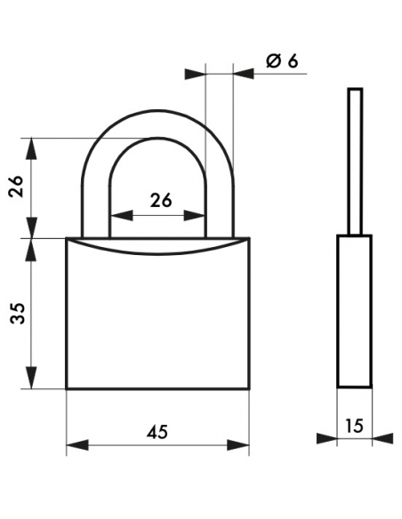 Cadenas à clé Type 1 UNIKEY (achetez-en plusieurs, ouvrez avec la même clé), 45mm, 2 clés - THIRARD Cadenas s'entrouvrant