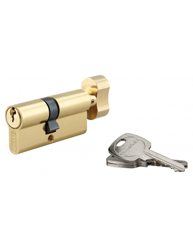 Cylindre de serrure à bouton STD UNIKEY (achetez-en plusieurs, ouvrez avec la même clé), 40Bx30mm, 3 clés, laiton - THIRARD C...