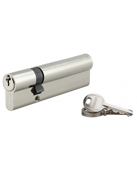 Cylindre de serrure double entrée SA UNIKEY (achetez-en plusieurs, ouvrez avec la même clé), 30x80mm, 3 clés, nickelé - THIRA...
