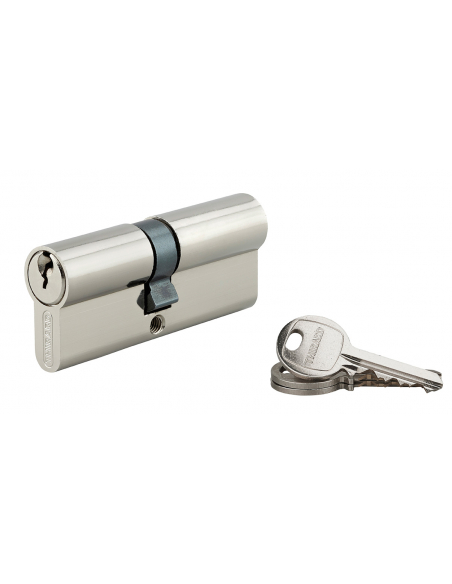 Cylindre de serrure double entrée SA UNIKEY (achetez-en plusieurs, ouvrez avec la même clé), 35x40mm, 3 clés, nickelé - THIRA...