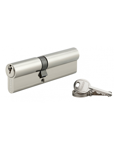 Cylindre de serrure double entrée SA UNIKEY (achetez-en plusieurs, ouvrez avec la même clé), 45x60mm, 3 clés, nickelé - THIRA...
