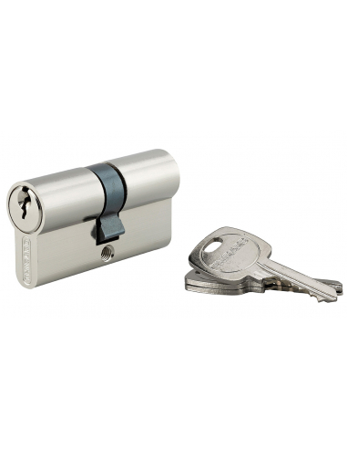 Cylindre de serrure double entrée STD UNIKEY (achetez-en plusieurs, ouvrez avec la même clé), 30x30mm, 3 clés, nickelé - THIR...
