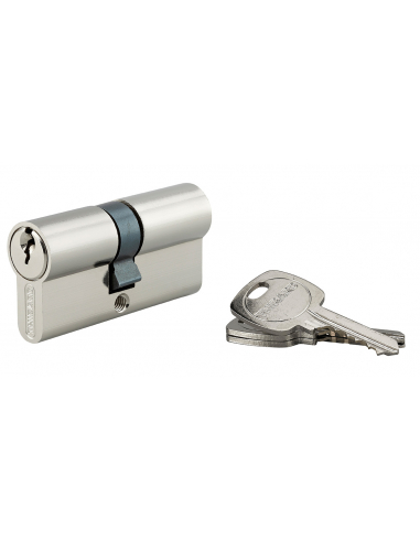 Cylindre de serrure double entrée STD UNIKEY (achetez-en plusieurs, ouvrez avec la même clé), 30x35mm, 3 clés, nickelé - THIR...