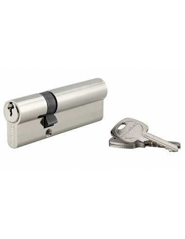 Cylindre de serrure double entrée STD UNIKEY (achetez-en plusieurs, ouvrez avec la même clé), 30x60mm, 3 clés, nickelé - THIR...