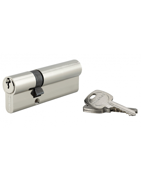 Cylindre de serrure double entrée STD UNIKEY (achetez-en plusieurs, ouvrez avec la même clé), 30x60mm, 3 clés, nickelé - THIR...