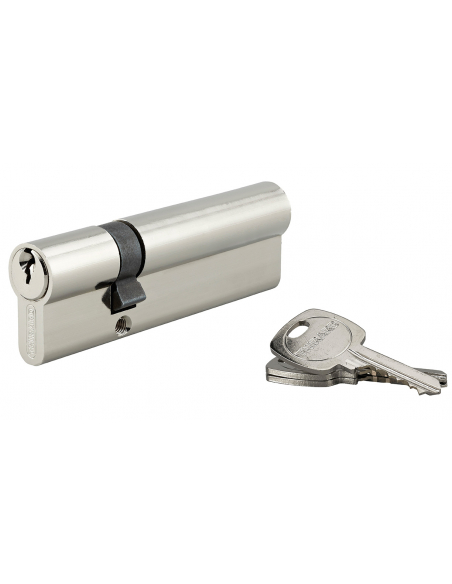 Cylindre de serrure double entrée STD UNIKEY (achetez-en plusieurs, ouvrez avec la même clé), 30x70mm, 3 clés, nickelé - THIR...