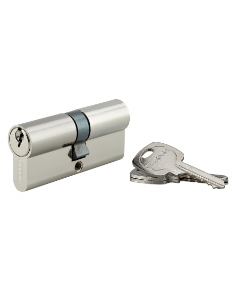 Cylindre de serrure double entrée STD UNIKEY (achetez-en plusieurs, ouvrez avec la même clé), 35x35mm, 3 clés, nickelé - THIR...