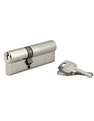 Cylindre de serrure double entrée STD UNIKEY (achetez-en plusieurs, ouvrez avec la même clé), 35x55mm, 3 clés, nickelé - THIR...