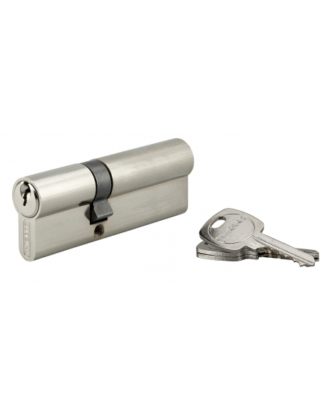 Cylindre de serrure double entrée STD UNIKEY (achetez-en plusieurs, ouvrez avec la même clé), 35x55mm, 3 clés, nickelé - THIR...