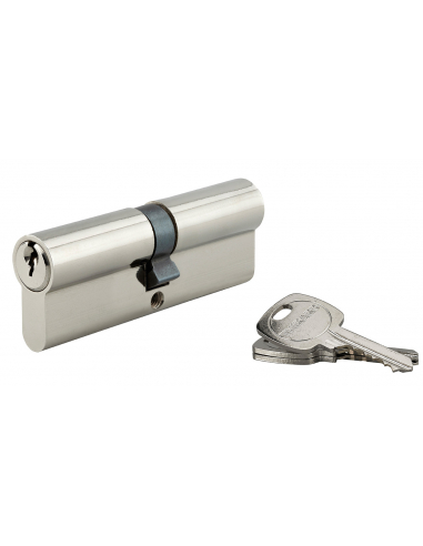 Cylindre de serrure double entrée STD UNIKEY (achetez-en plusieurs, ouvrez avec la même clé), 45x45mm, 3 clés, nickelé - THIR...