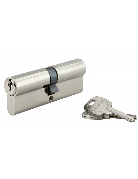 Cylindre de serrure double entrée STD UNIKEY (achetez-en plusieurs, ouvrez avec la même clé), 45x45mm, 3 clés, nickelé - THIR...