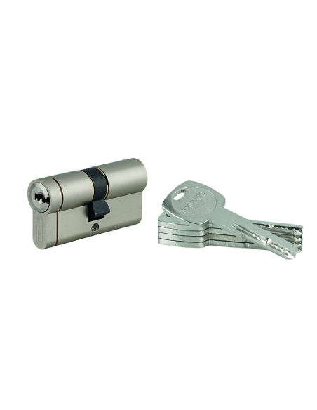 Cylindre double entrée Transit 1 UNIKEY (achetez-en plusieurs, ouvrez avec la même clé), 30x30mm, 5 clés, nickelé - THIRARD C...