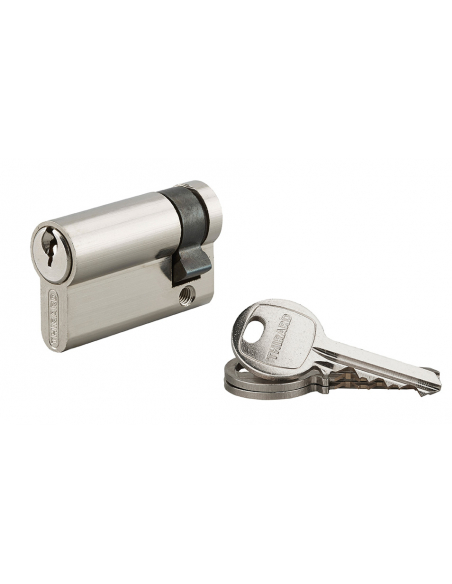 Demi-cylindre de serrure SA UNIKEY (achetez-en plusieurs, ouvrez avec la même clé), 45x10mm, 3 clés, nickel - THIRARD Cylindr...