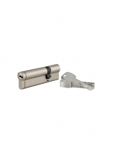 Cylindre double entrée Transit 1 UNIKEY (achetez-en plusieurs, ouvrez avec la même clé), 30x80mm, 5 clés, nickelé - THIRARD C...