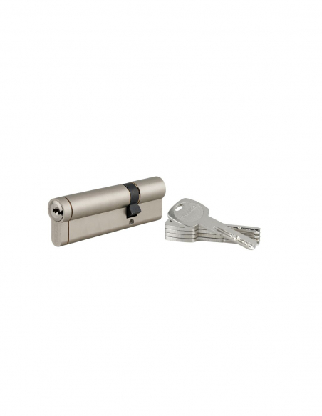 Cylindre double entrée Transit 1 UNIKEY (achetez-en plusieurs, ouvrez avec la même clé), 30x80mm, 5 clés, nickelé - THIRARD C...
