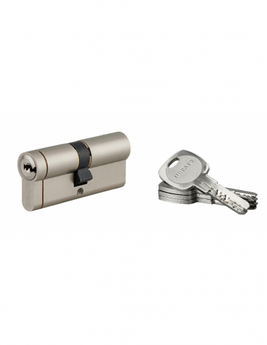 Cylindre double entrée Transit 1 UNIKEY (achetez-en plusieurs, ouvrez avec la même clé), 45x45mm, 5 clés, nickelé - THIRARD C...