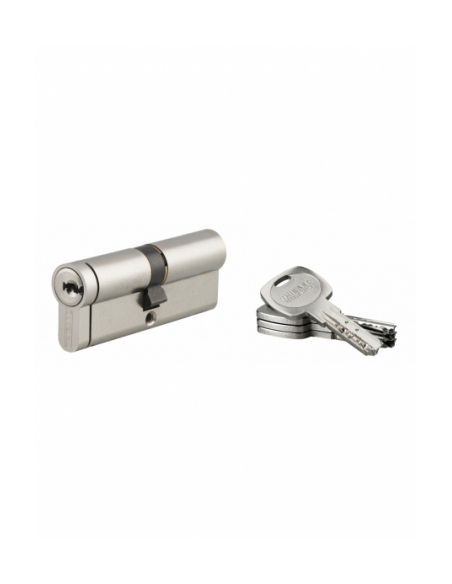 Cylindre double entrée Transit 1 UNIKEY (achetez-en plusieurs, ouvrez avec la même clé), 50x50mm, 5 clés, nickelé - THIRARD C...