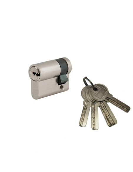 Demi-cylindre de serrure Tiger 6, 30x10mm, nickel, anti-arrachement, anti-perÃ§age, 5 clÃ©s - SP Demi-cylindres