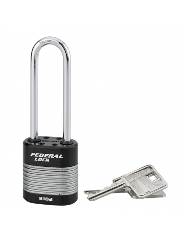Cadenas à clé Fédéral Lock Protector, extérieur, acier, anse haute, double verrouillage, 44mm, 2 clés - THIRARD Cadenas à clé
