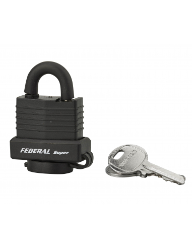 Cadenas à clé Fédéral Lock Sea Line, laiton, extérieur, anse inox, 35mm, 2 clés - THIRARD Cadenas à clé