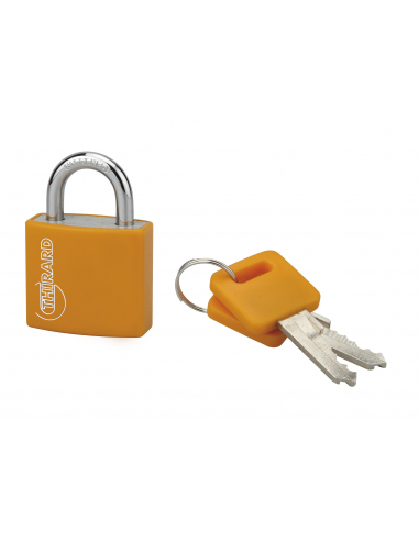Cadenas à clé Maxium Color Orange, intérieur, aluminium, 30mm, 2 clés - THIRARD Cadenas