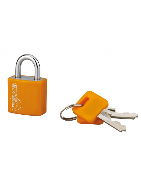 Cadenas à clé Maxium Color Orange, intérieur, aluminium, 20mm, 2 clés - THIRARD Cadenas à clé