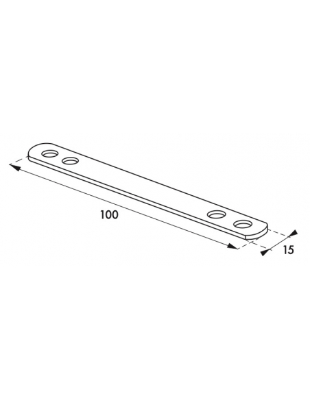 Patte d'assemblage, 100x15mm, bouts ronds, acier zingué - THIRARD Accessoires de fixation