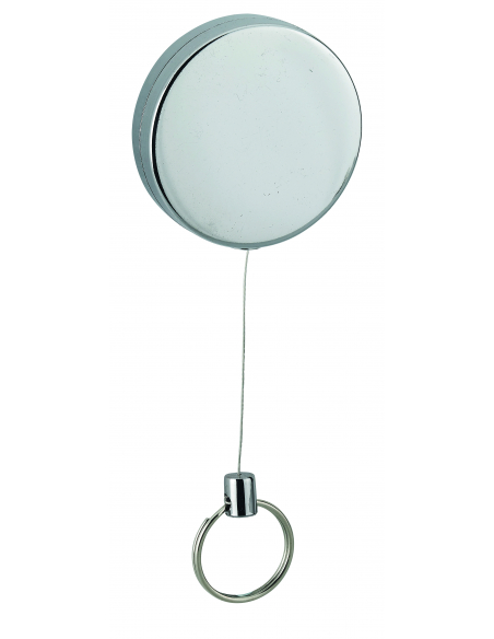 Porte-clé enrouleur à câble rétracteur, 1200mm, nickelé - THIRARD Porte-clés