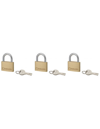 Lot de 3 cadenas Type1+, 45mm, anse acier, 2 clés/cadenas, s'entrouvrant avec la même clé - THIRARD Cadenas