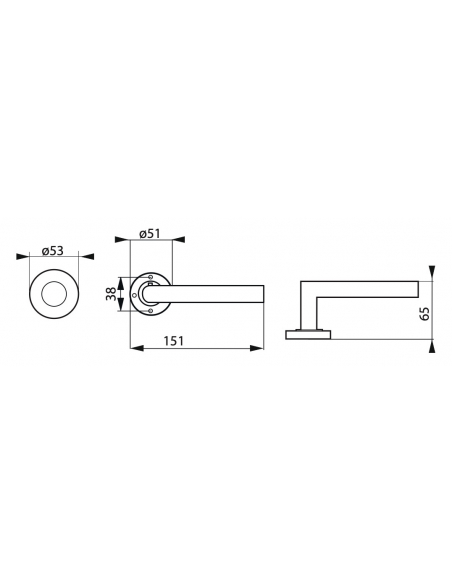 Paire de béquilles pour porte, inox, carré 7mm - THIRARD Poignée sur rosace