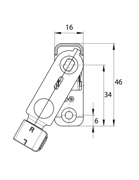 Anti-fausse manoeuvre de fenêtre oscillo-battante, droite, 46x16mm, axe 9mm, K-16467-01-R-1 - FERCO by THIRARD Accessoires FE...