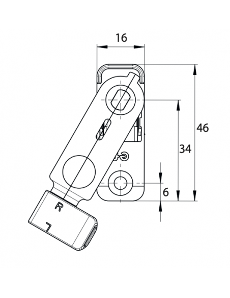 Anti-fausse manoeuvre de fenêtre oscillo-battante, droite, 46x16mm, axe 13mm, K-16467-13-R-1 - FERCO by THIRARD Accessoires F...