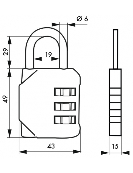 Cadenas à combinaison Club 2, 4 chiffres, intérieur, anse acier, 40mm - THIRARD Cadenas à combinaison