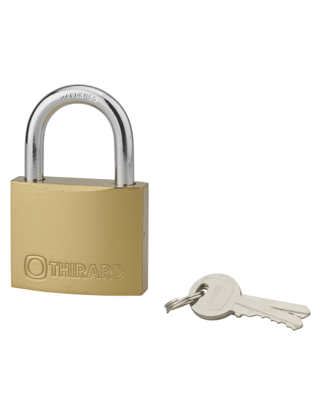 Cadenas à clé Type 1, 60 mm, anse acier cémenté nickelé, 2 clés - THIRARD Cadenas à clé