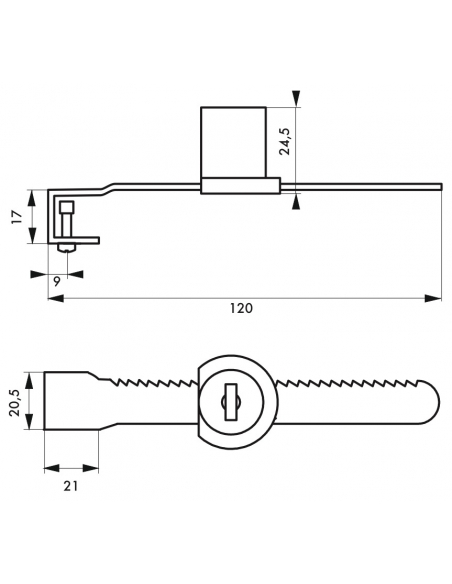 Serrure pour vitrine à porte coulissante, nickelée, 2 clés - THIRARD Serrures en applique