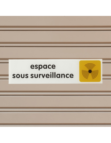 Plaque de signalisation Espace sous surveillance, plexiglass adhésif, 170x45mm - THIRARD Signalétique