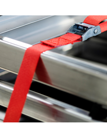Sangle de serrage, 2.5m à boucle autoserrante, rouge - THIRARD Sangles à boucle