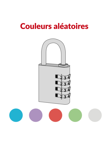 Cadenas à code Type 1, intérieur, alu, couleurs assorties, 40mm, 4 chiffres - THIRARD Cadenas à combinaison