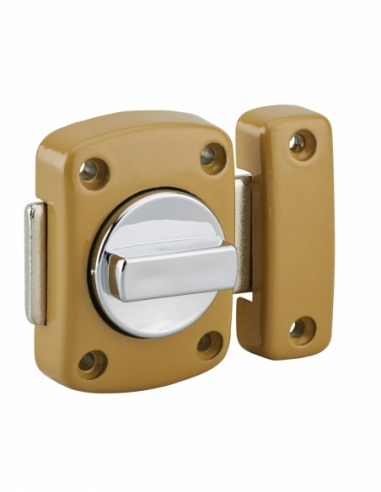 Verrou à bouton Alouette pour porte intérieure, 40mm, acier, époxy bronze - THIRARD Verrou de porte