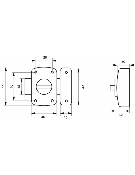 Verrou à bouton Alouette pour porte intérieure, 40mm, acier, époxy bronze - THIRARD Verrou de porte