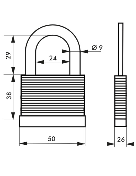 Lot de 2 cadenas SLICE, 50mm, s'entrouvrant, 4 clés - THIRARD Cadenas à clé