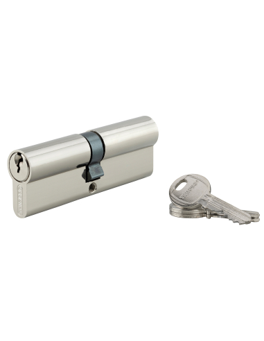 Cylindre de serrure double entrée HG5, anti-arrachement, 45x45mm, nickelé, 3 clés - THIRARD Cylindre