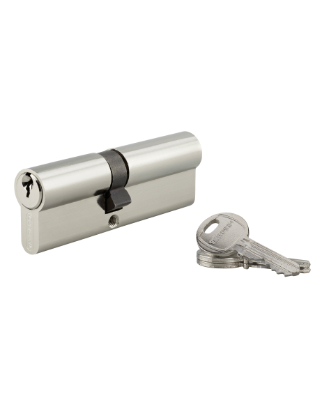 Cylindre de serrure double entrée HG5, anti-arrachement, 40x50mm, nickelé, 3 clés - THIRARD Cylindre