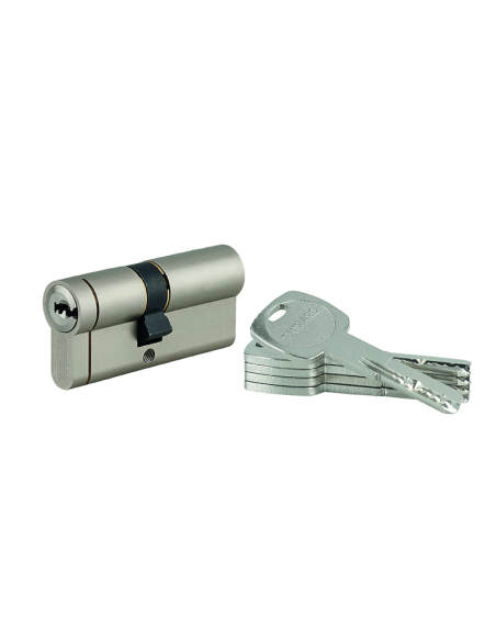 Cylindre double entrée Transit 1, 35x30mm, nickelé, 5 clés - THIRARD Cylindre de serrure