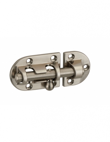 Targette, acier, pêne Ø 8mm, 34x48mm, nickel satin - THIRARD Targette