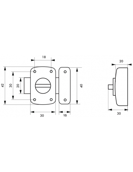 Verrou à bouton Alouette pour porte intérieure, 30mm, acier, époxy bronze - THIRARD Verrou de porte