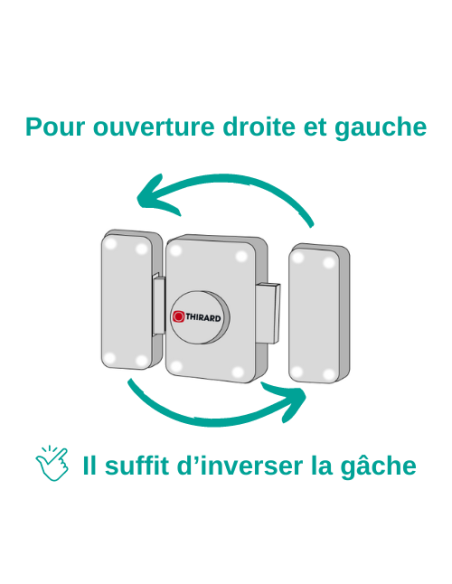 Verrou à bouton Universel ajustable pour entrée, HG 5, dim. cylindre de 35 à 80mm, acier, 5 clés, epoxy bronzze - THIRARD Ver...